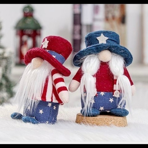 Generic Patriotic Veterans Day Tomte Gnome Stars Plush Doll 4Th Of‎